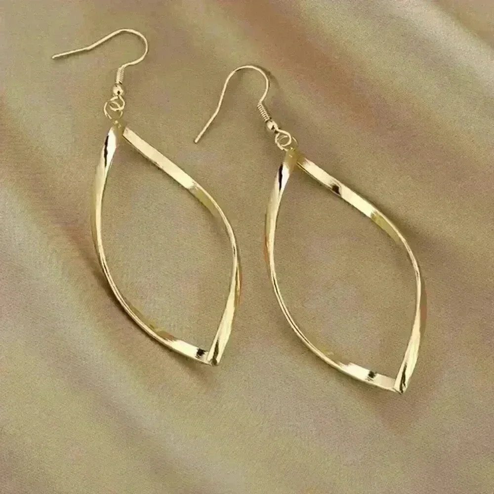 Hollow Twisted Dangle Earrings